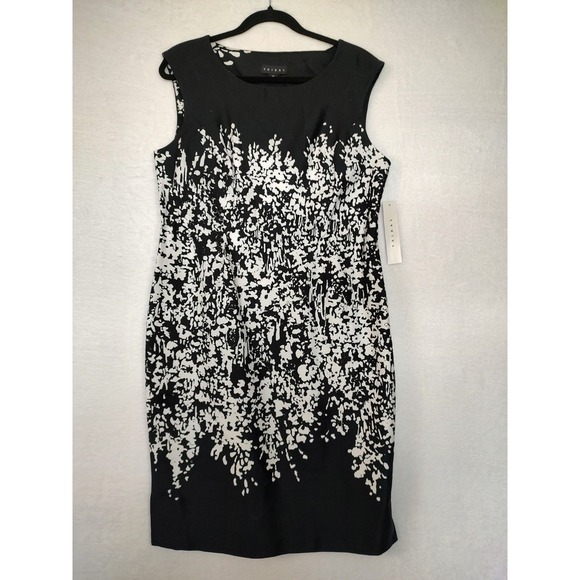 Tribal Dresses & Skirts - Tribal Womens Black White Abstract Splatter Sheath Dress Sleeveless Size 10 NWT